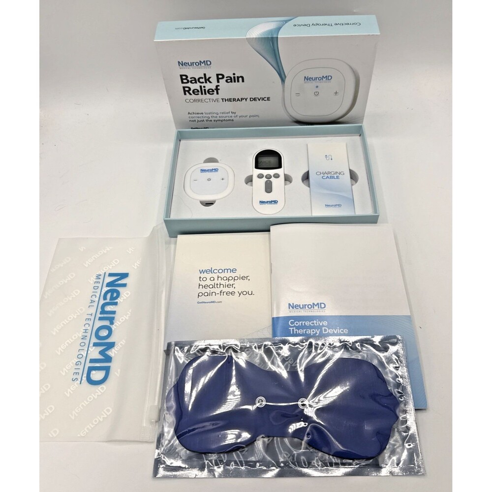 NeuroMD Portable Back Pain Relief Corrective Therapy Device White/Blue W/ Pad